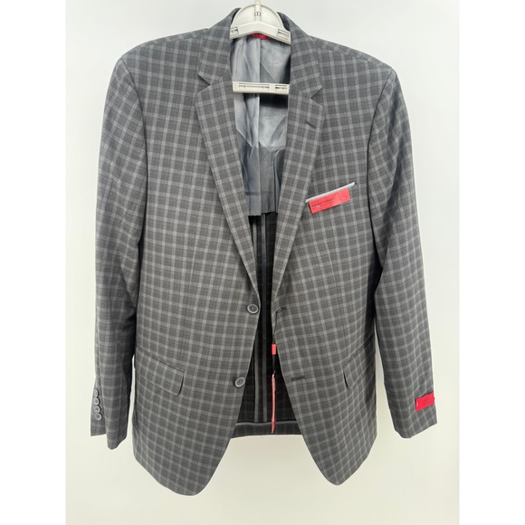 Alfani Other - Alfani Mens 40L Slim Fit Char Ton Pld Gray Plaid Blazer Jacket Sport Coat NEW